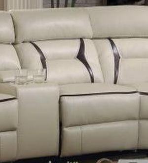 Homelegance® Amite Beige Leather Gel Armless Chair-0