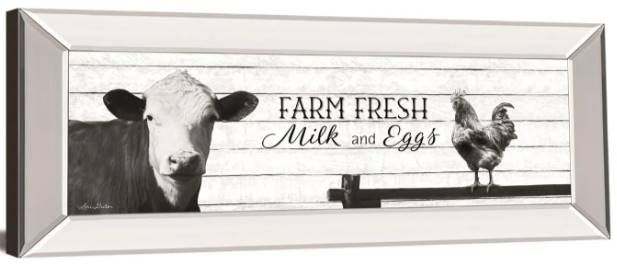 Classy Art Farm Fresh Milk and Eggs by Lori Deiter Wall Art-1