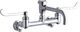 Elkay Chrome Service/Utility 8" Centerset Wall Mount Faucet with 6" Wristblade Handle and Offset Inlets Stop-0