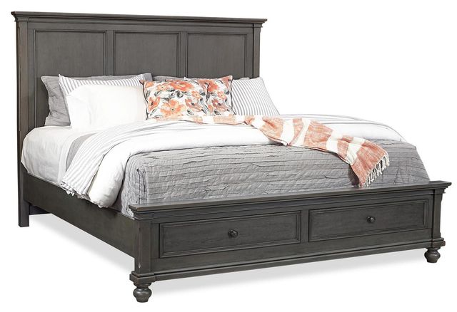 aspenhome® Oxford Peppercorn California King Panel Storage Bed-0