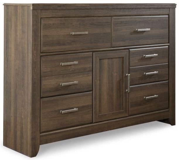 Signature Design by Ashley® Juararo 5-Piece Dark Brown Queen Panel Bed Set-2
