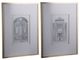 A & B Home 2-Piece Gold/Gray Architectural Wall Art Set-0