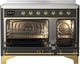 Ilve® Majestic III 48" Graphite Matte Pro Style Induction Range with Triple Glass Door and Brass Trim-1