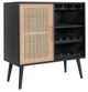 A & B Home Beige/Black Wine Cabinet-0