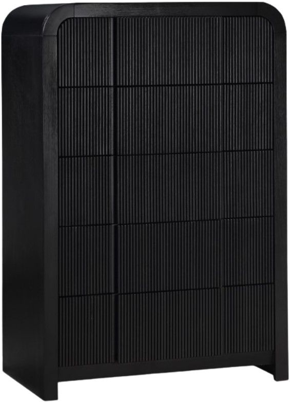 Meridian Furniture Fluted Black Chest-0