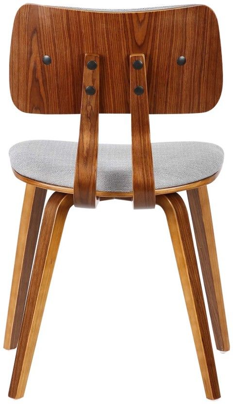 Armen Living Jaguar 6-Piece Gray/Walnut Dining Chair Set-4