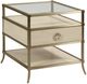 Hammary® Lenox Capri Alabaster End Table with Glass Top and Brassy Champagne Frame-0