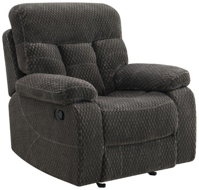 New Classic® Home Furnishings Bravo Charcoal Manual Glider Recliner-0