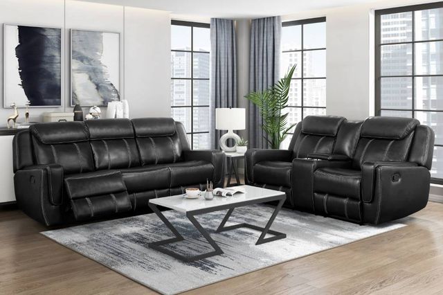 Homelegance® Littleton Blue Double Manual Reclining Loveseat-1