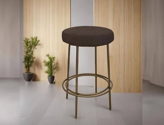 International Furniture Direct Frida Brown/Gold Bar Stool-1