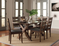 Coaster® Alston 5-Piece Grey/Knotty Nutmeg Dining Set