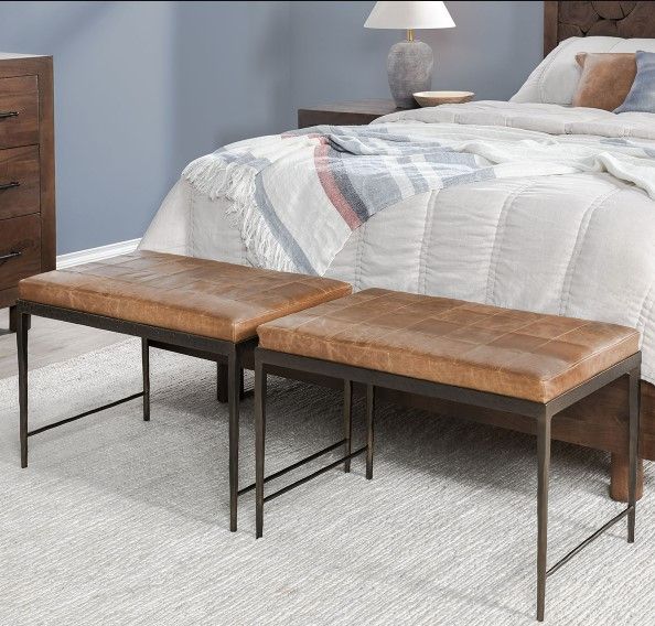 Classic Home Malo Chestnut/Dark Bronze 28" Bench-1