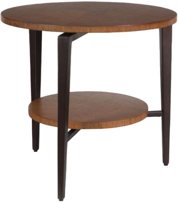 Uttermost® Loddon Brown Side Table with Dark Bronze Base-0