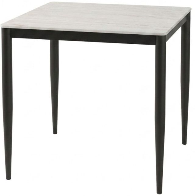 Cramco Marta Fossil Stone Top Dining Table with Matte Black Base-0