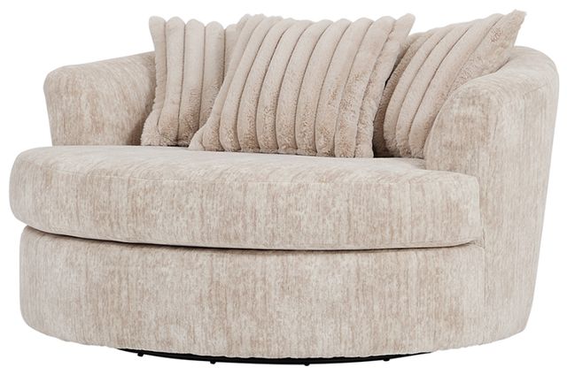 Hughes Furniture® 13650 Galactic Parchment Barrel Swivel Chair-2