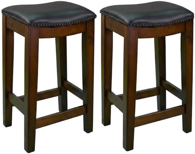 Bernards Carmina 2-Piece Black/Brown Stool Set-0