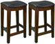 Bernards Carmina 2-Piece Black/Brown Stool Set-0