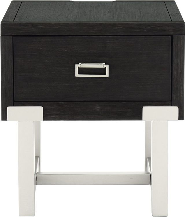 Signature Design by Ashley® Chisago Black End Table with Nickel Base -1