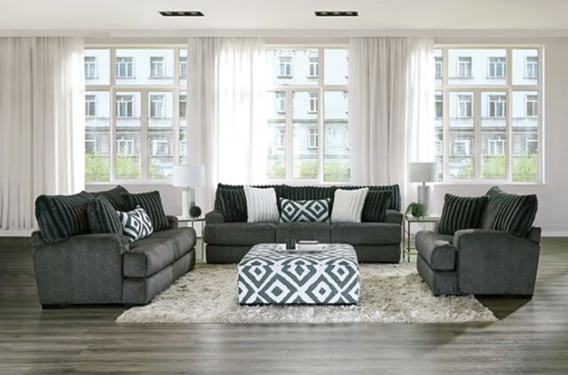 Furniture of America® Loughlin Gun Metal Loveseat-1