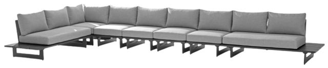 Meridian Furniture Maldives 4-Piece Dark Gray/Gray Aluminum/Fabric Outdoor Modular Sectional-0