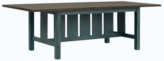 Legacy Classic Lake House Dried Tobacco/Sea Glass Trestle Dining Table-0