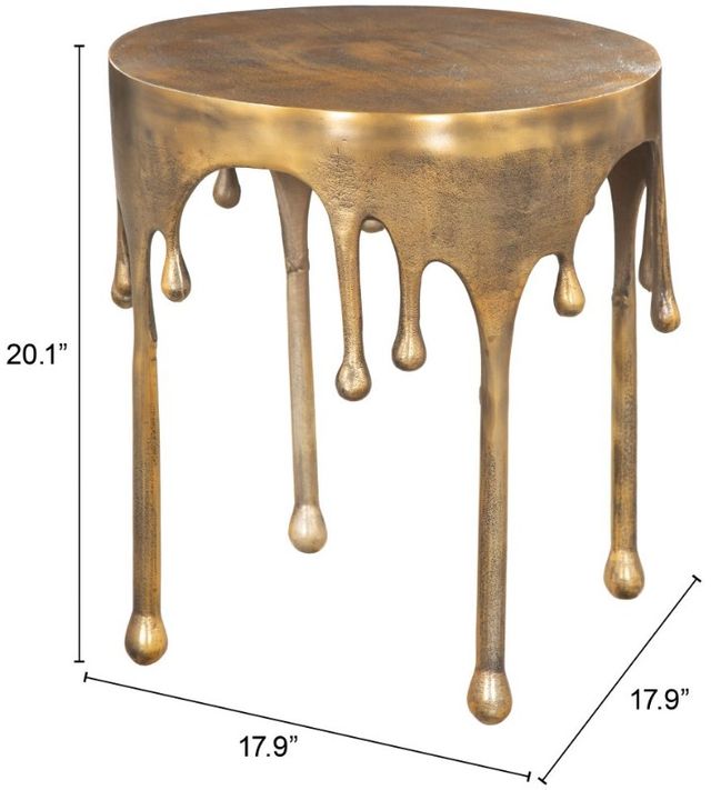 Zuo® Modern Drip Antique Brass Side Table-1