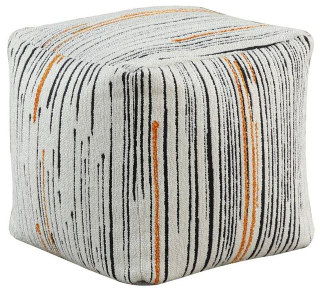 Homelegance® Easley Black/Orange/White Pouf-0
