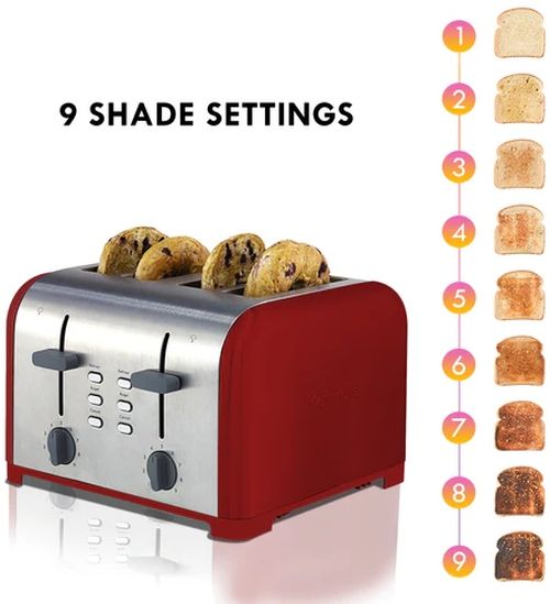 Kenmore® 4 Slice Red and Stainless Steel Toaster-3