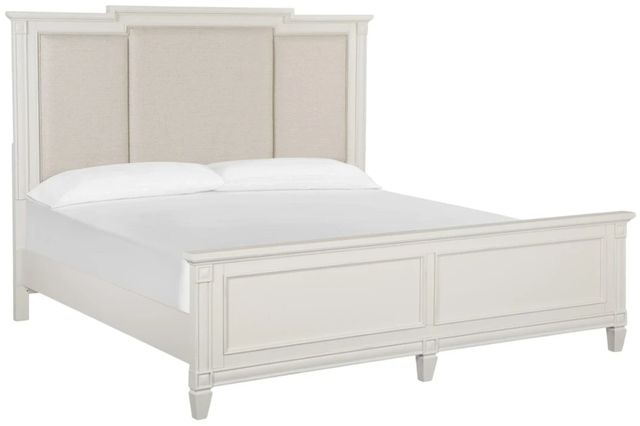 Magnussen Home® Willowbrook Egg Shell White/Natural California King Upholstered Panel Bed-0
