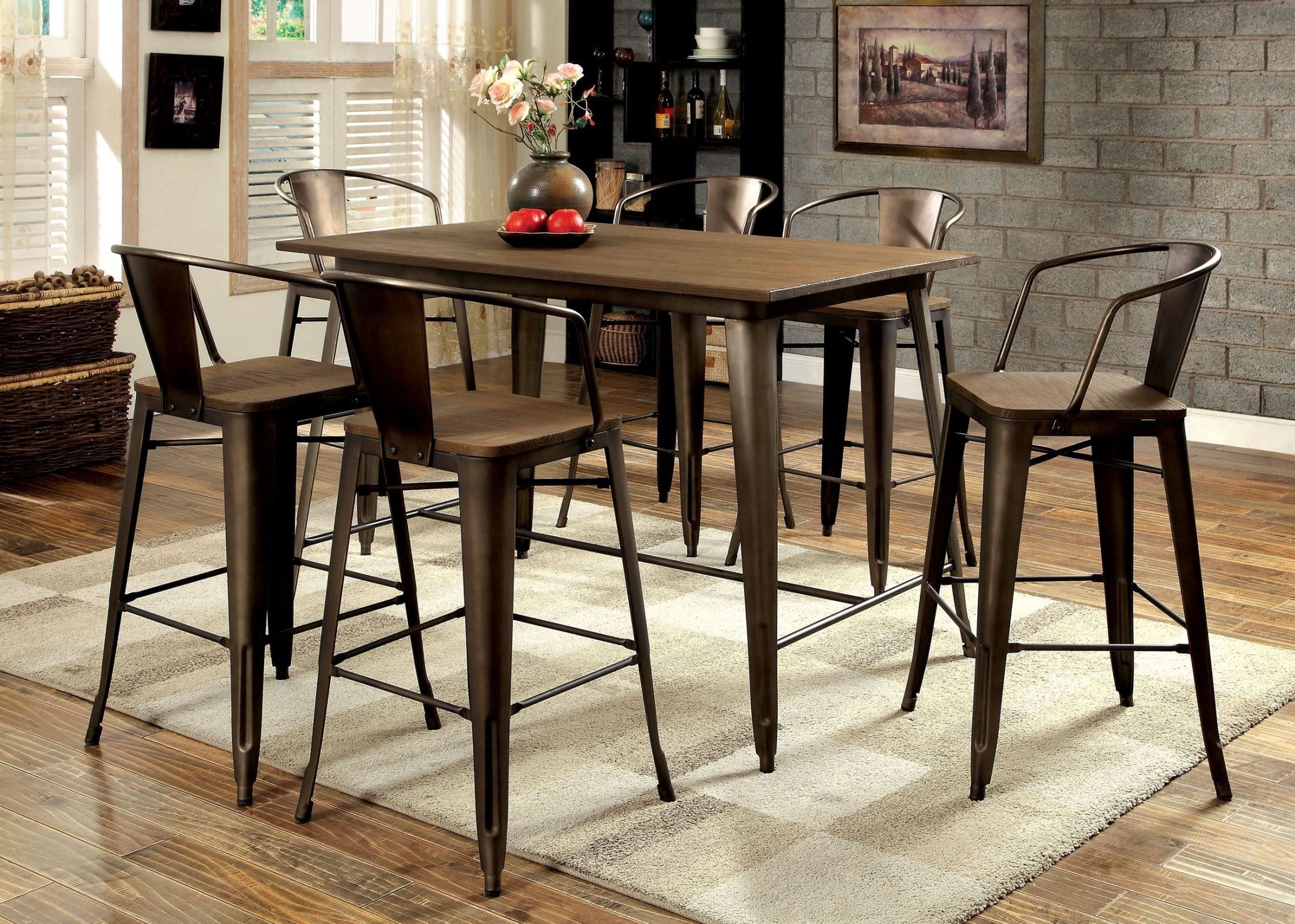 Furniture of America Cooper II Natural Counter Height Dining Table