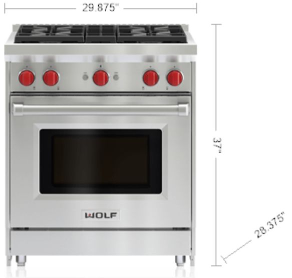 Wolf® 30" Stainless Steel Pro Style Liquid Propane Gas Range-3