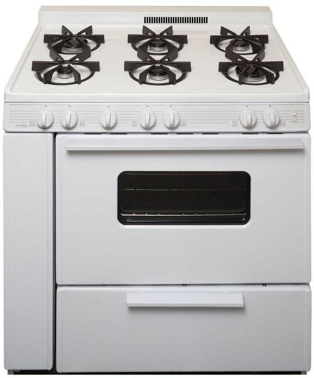 Premier 36" White Pro Style Gas Range-0