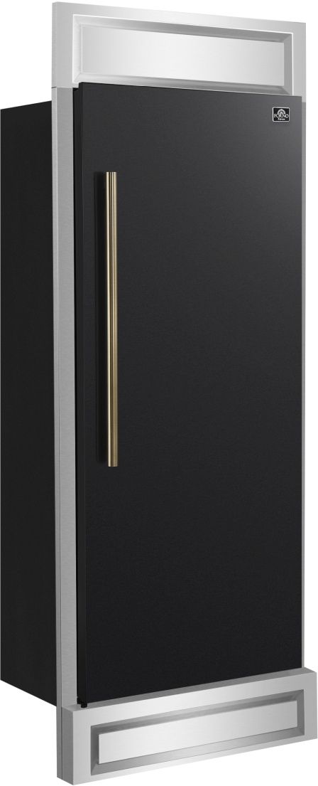 FORNO® Maderno Espresso 32" 13.6 Cu. Ft. Black Built-In Convertible Column Refrigerator with Antique Brass Handles-4