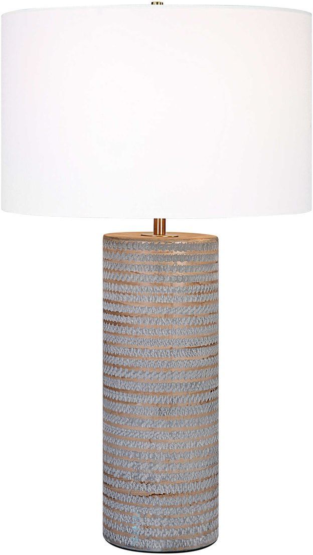 Uttermost® Monolith Frosted Pewter Gray Table Lamp-0