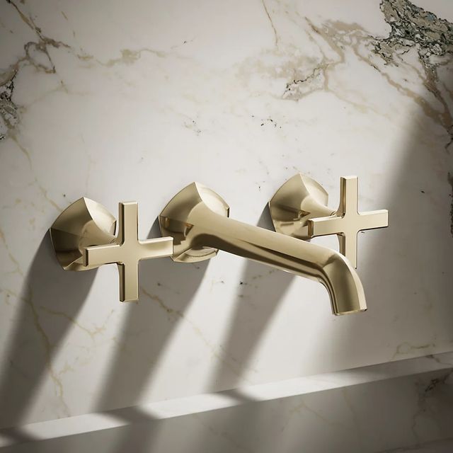 KOHLER® Occasion® Vibrant French Gold Bathroom Sink Faucet Cross Handle Trim-3