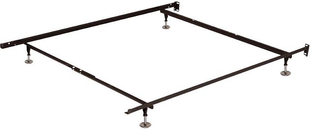 Beaudoin Black King Traditional Interlock Bed Frame with Long Metal Glides