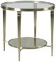 Hammary® Galerie Glass Top Round End Table with Champagne Frame-0