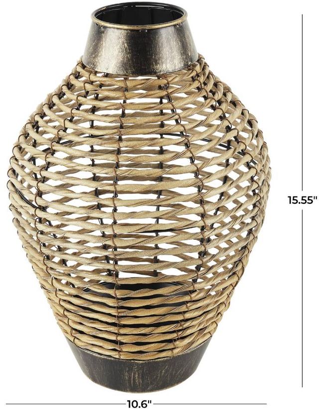 Deco Marche Brown/Bronze Open Frame Twisted Vase-2