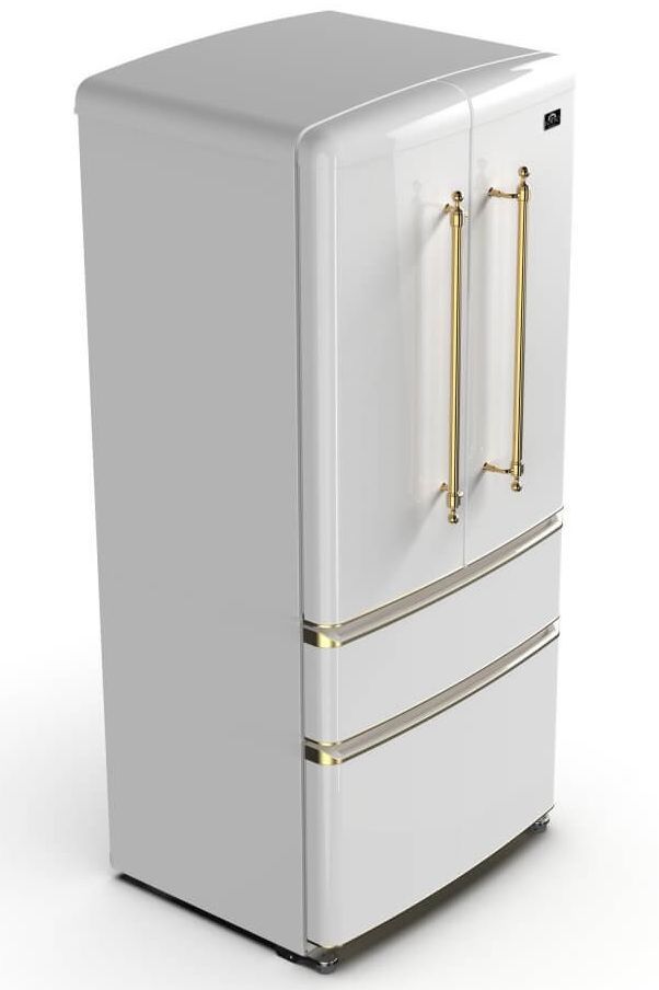 Clearance FORNO® Luigi 33 in. 18.0 Cu. Ft. White Counter Depth French Door Refrigerator-2