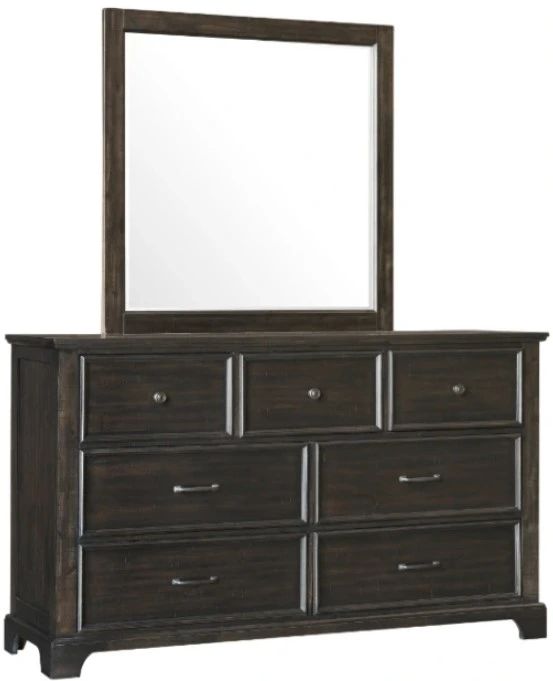 New Classic® Home Furnishings Stafford County Walnut Dresser and Mirror-0