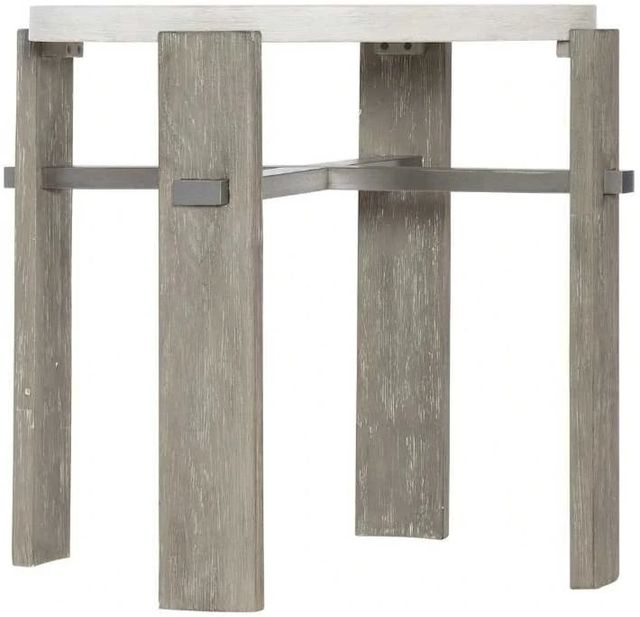 Bernhardt Foundations Linen Side Table with Light Shale Base-0