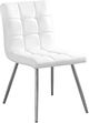 Monarch Specialties Inc. 2-Piece Chrome/White Quilted Side Chair Set-0