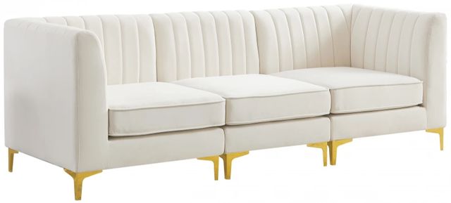 Meridian Furniture Alina 3-Piece Cream Modular Sectional Sofa-0