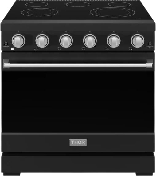 Thor Kitchen® Gordon Ramsay 36" Black/Stainless Steel Freestanding Pro Style Electric Range-0