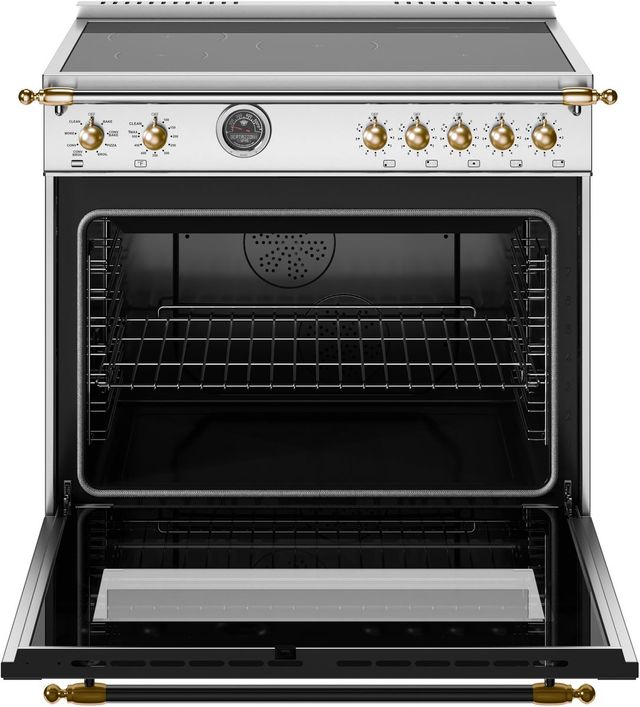 Bertazzoni Heritage Series 36" Fingerprint Resistant Stainless Steel Pro Style Induction Range with Gold Accents-1