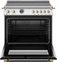 Bertazzoni Heritage Series 36" Fingerprint Resistant Stainless Steel Pro Style Induction Range with Gold Accents-1
