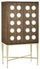 Currey & Company Colette Polished Brass/Tawny Brown Bar Cabinet-0