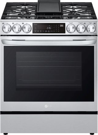 LG 30" PrintProof™ Stainless Steel Slide-In Gas Range with Smart Wi-Fi Enabled ProBake Convection® InstaView® and Air-Fry