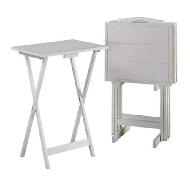 Powell® Fairfield 5-Piece White Tray Table Set-0