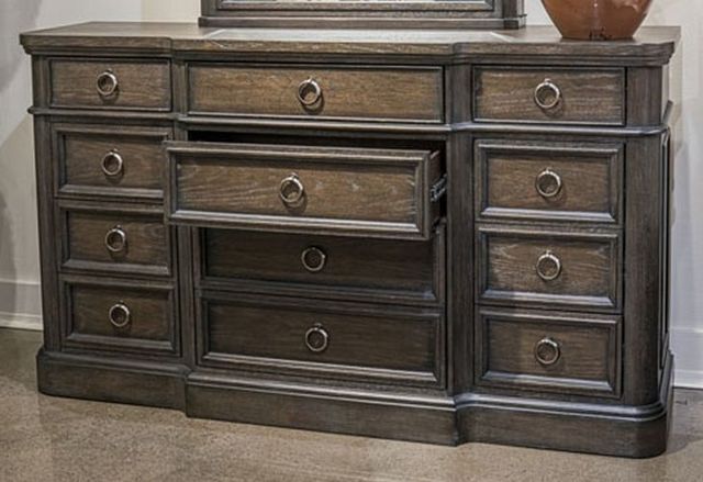 Signature Design by Ashley® Bannette Dark Brown Dresser and Mirror-3